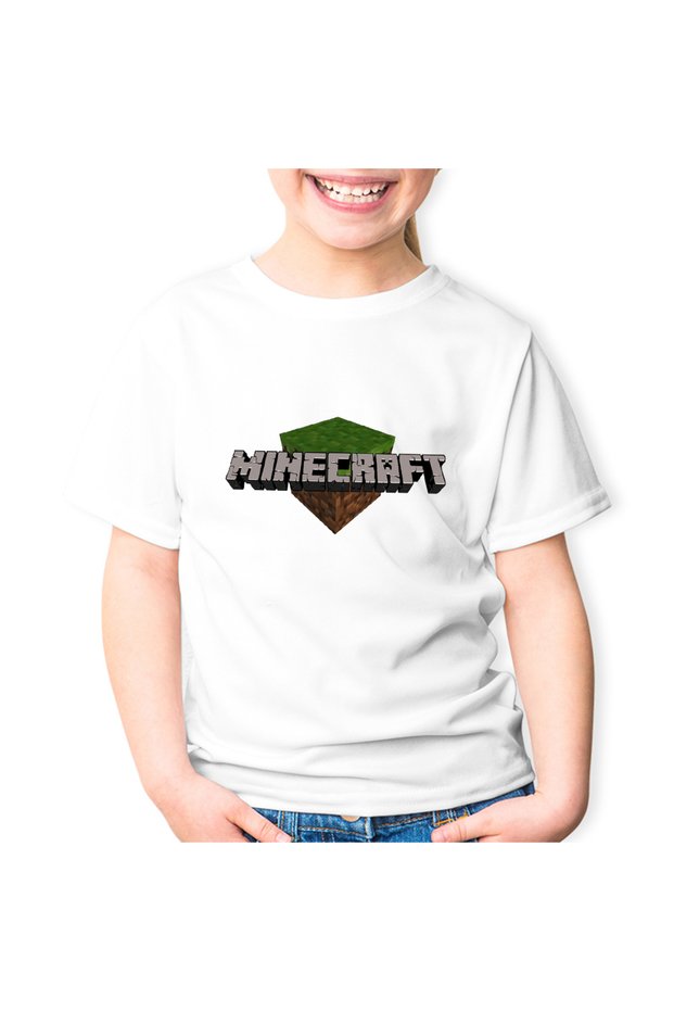 Tricou copii Minecraft Logo Block
