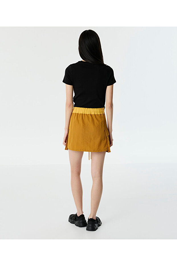 GENİŞ KARGO CEPLİ MİNİ ETEK - 5