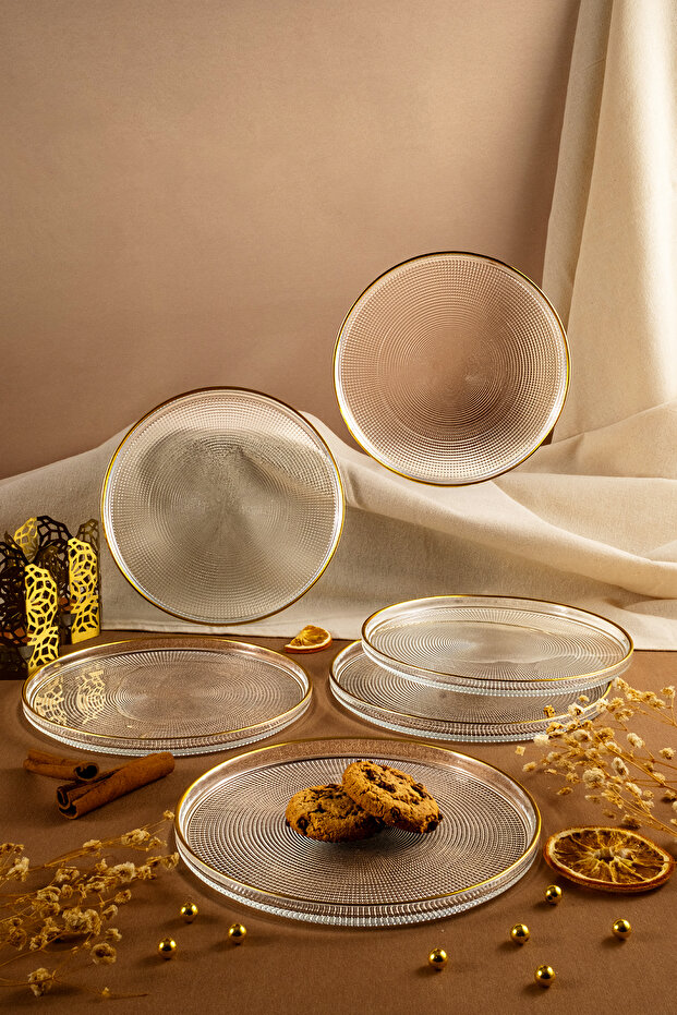 Loren 6-Piece Serving Set 21 cm Gold Mesh