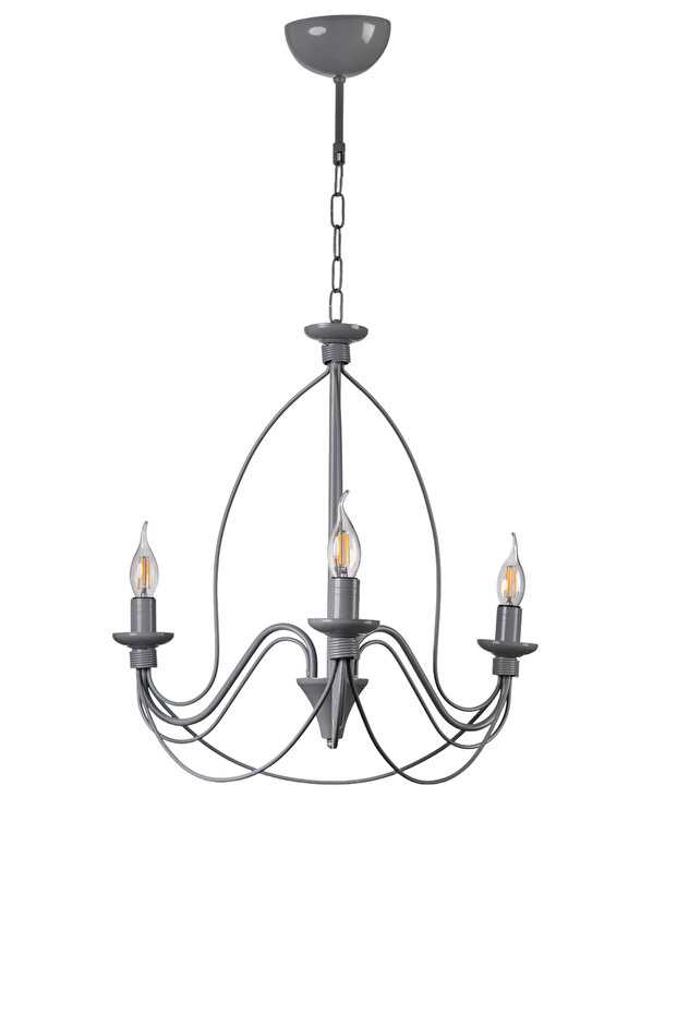 BERFİN 3 LÜ GRİ RUSTİK AVİZE - 2