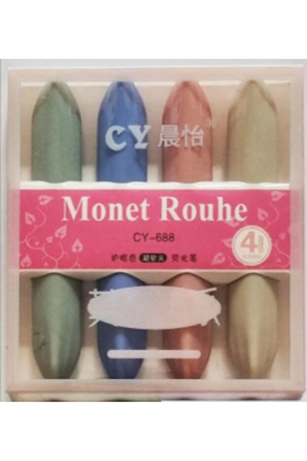 Monet Kawaii 4'lü Pastel Renk Fosforlu Kalem Seti Yumuşak Renkler - 4