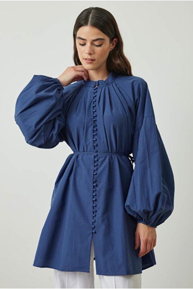 Önden Düğmeli Poplin Gömlek - 4