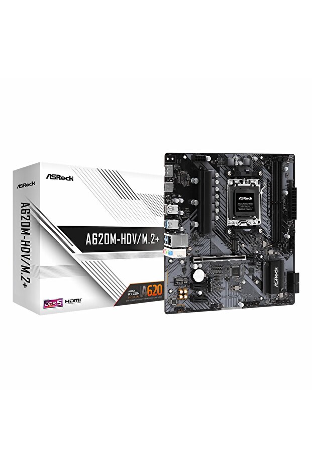 A620M-HDV/M.2+ DDR5 (6400MHz)OC M.2 HDMI/DP PCIe 4.0 AM5 mATX Anakart - 1