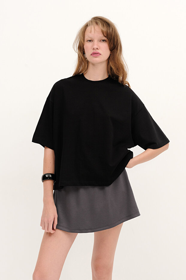 Kalın Oversize Basic T-shirt P17865 - 2