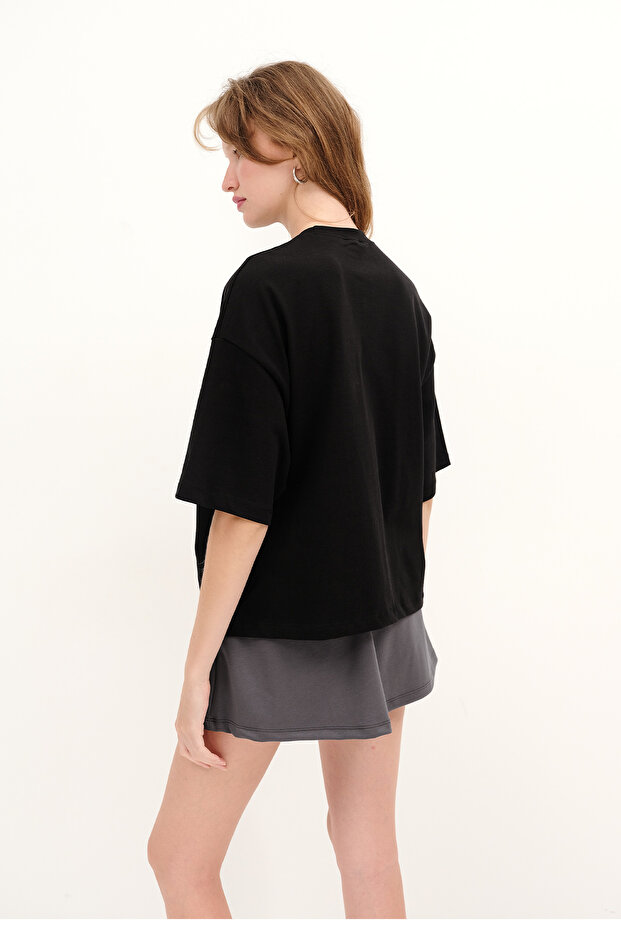 Kalın Oversize Basic T-shirt P17865 - 5