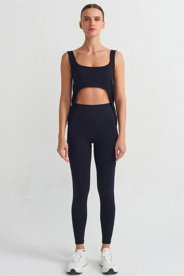 Open Front Slim Ribbed Undershirt Black - 5