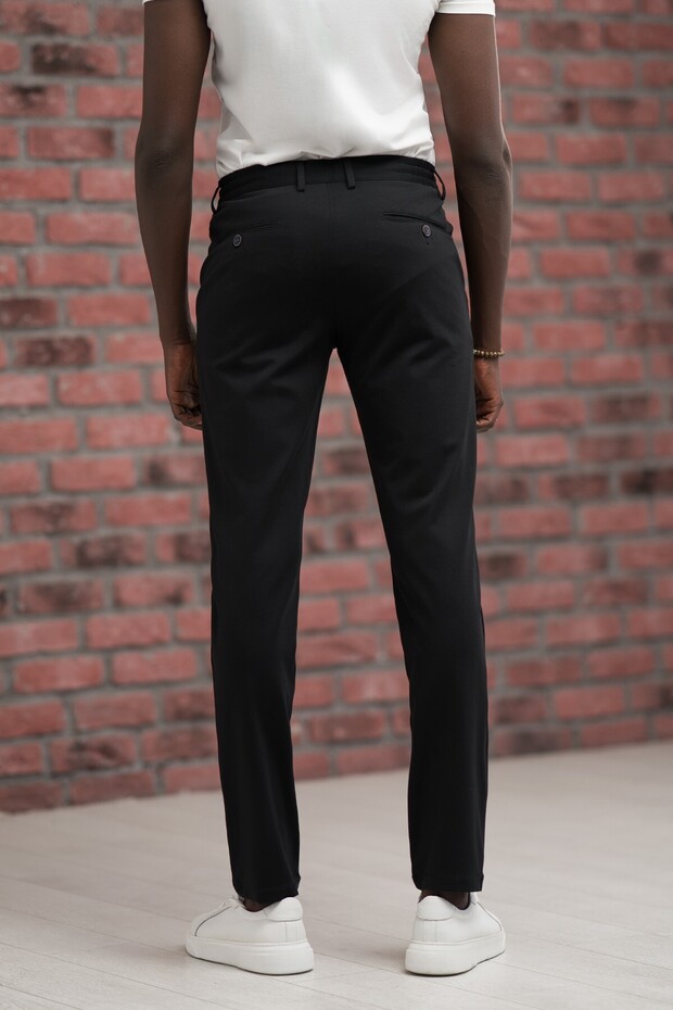 Regular Fit Lycra Combed Cotton Fabric Jogger Pants with Threaded Waist and Elastic - 4