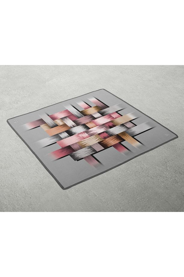Geometrik Fırça Desen Işıltılı Kristal Eşarp - 2