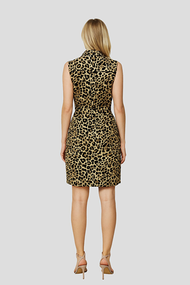 1444 ELBİSE LEOPAR DESEN - 2
