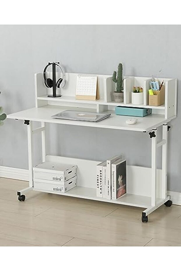 Multi-Purpose Desk for Home and Office by AGD, Adjustable Height Computer Desk with Storage Shelves - 6