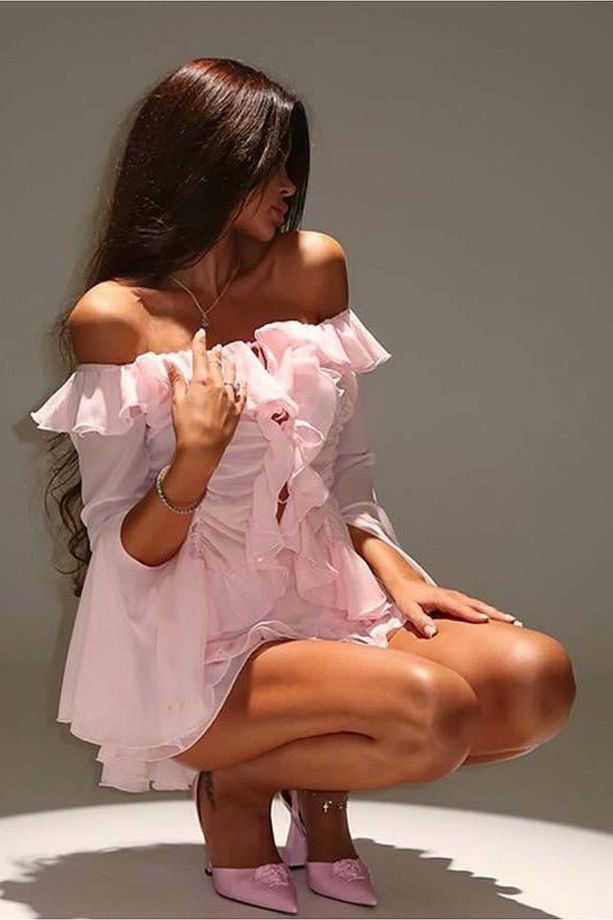 Isabel Transparan Gece Elbisesi - Pembe - 1