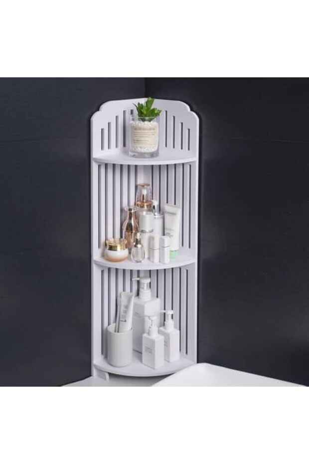 FFD Corner Shelf Bathroom Storage Organizer | Waterproof Freestanding Bathroom Corner Stand