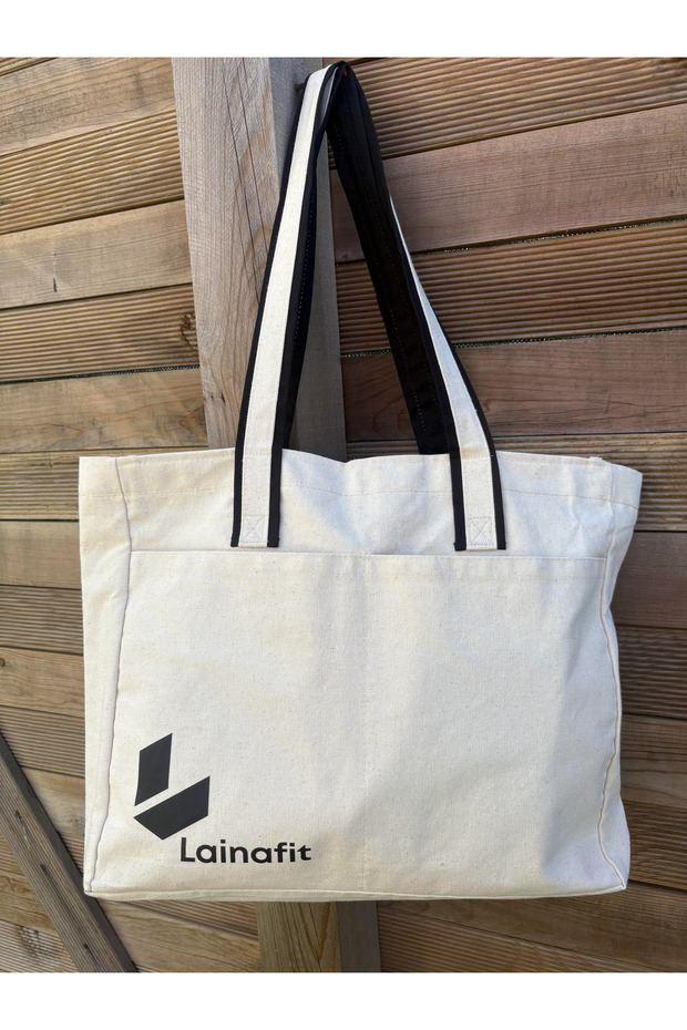 Fermuarlı Kanvas Çanta - 1