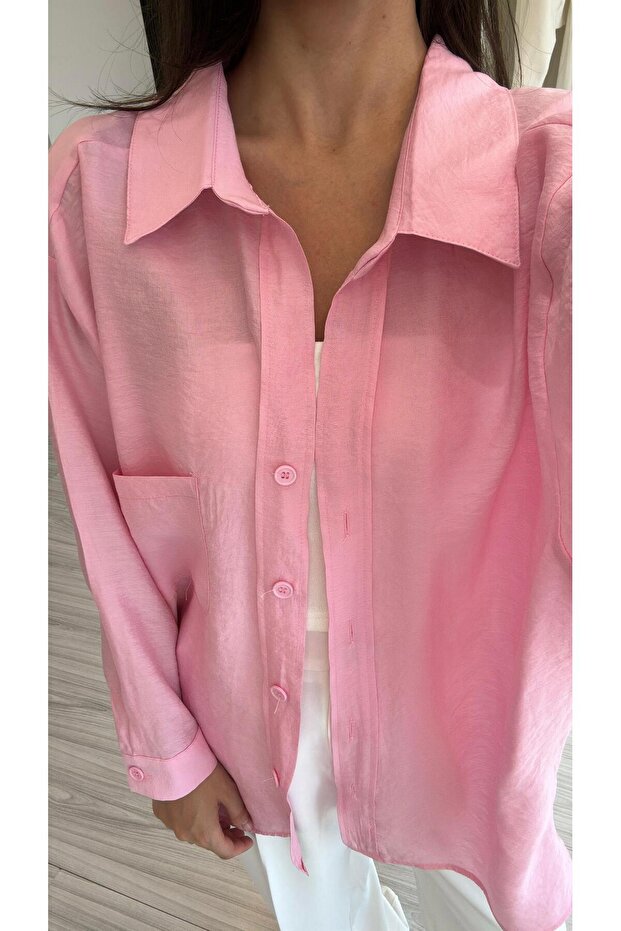 Düşük Omuz Oversize Gömlek - 3