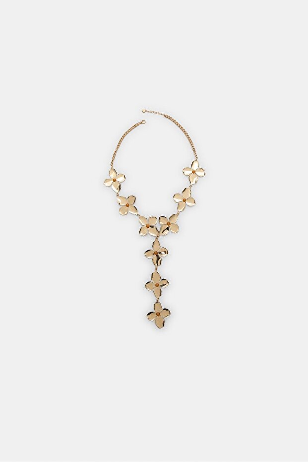 Çiçekli Lariat Kolye - 5