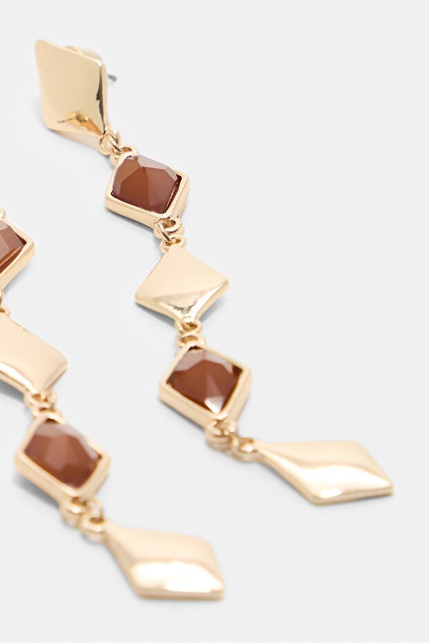 2'li set, uzun, baklava desenli küpe - 3