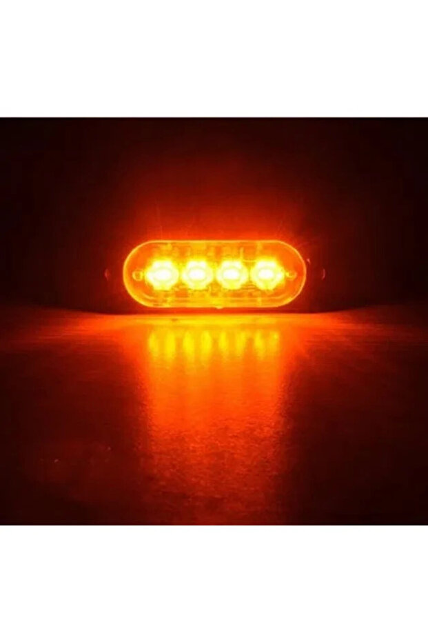 Strobe projector 4 LEDs, in grid, thin, yellow - 2