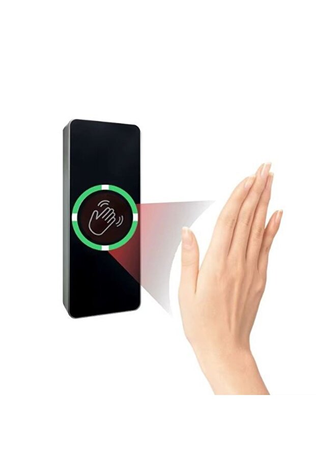 New Type Surface Mounted No Touch Infrared Black Rectangular Exit Button with Remote Hand Indicator - 1