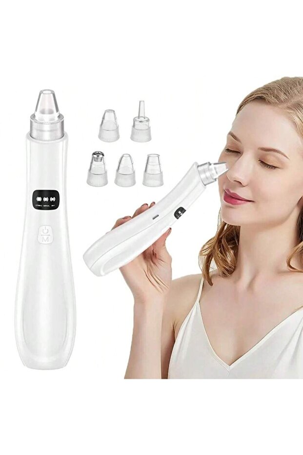 WHITE 3 Suction Mode Face Cleansing Beauty Machine Dead Skin Remover Face Vacuum Blackhead Removal S - 1