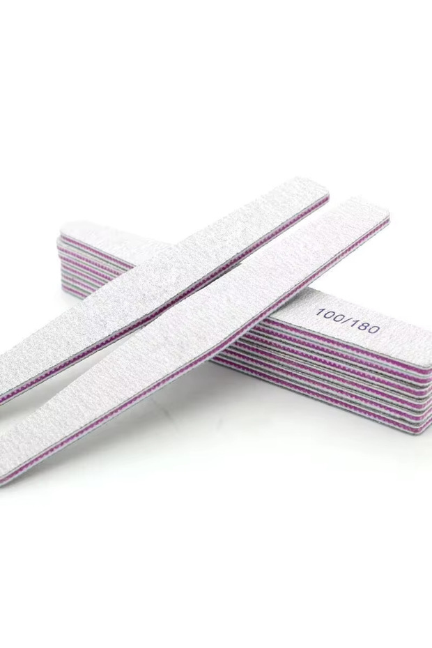 10pcs Nail Files (10Pack), 100/180 Grit Emery Boards Nail File for Natural Nails and Acrylic Nails,