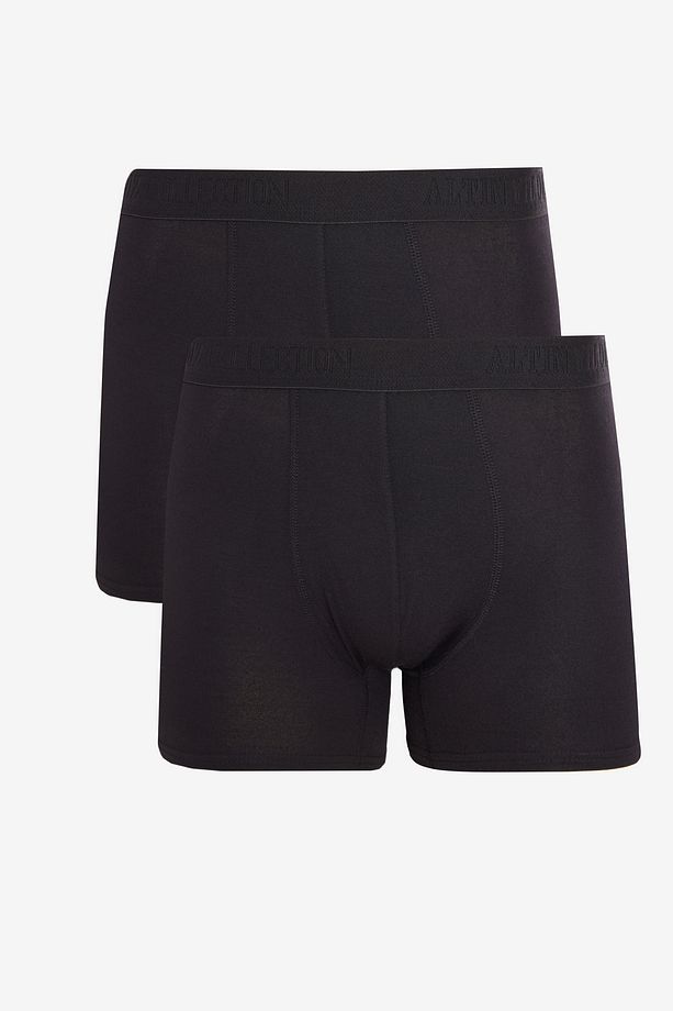 Erkek Siyah Yumuşak Dokulu 2'li Paket Boxer - 1