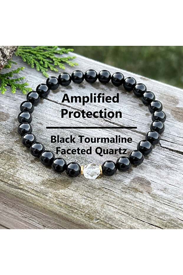 MULTI 17.5cm Natural stone bracelet, Amplified Protection, Tourmaline Bracelet, Adjustable beaded br