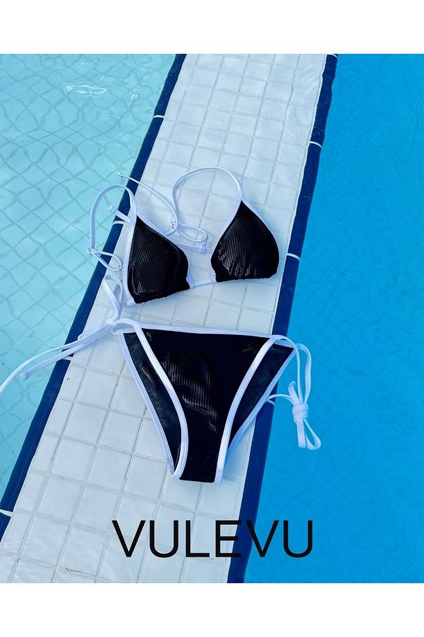 JADE ONYX Kontrast Biyeli Üçgen Bikini Üstü - 3