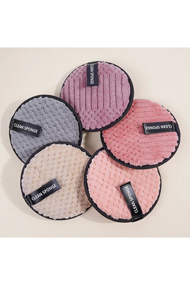 13844-7 5Pcs Soft Skin Makeup Remover Polyester Facial Cleaning Tool Cosmetic Remover For Men And Wo