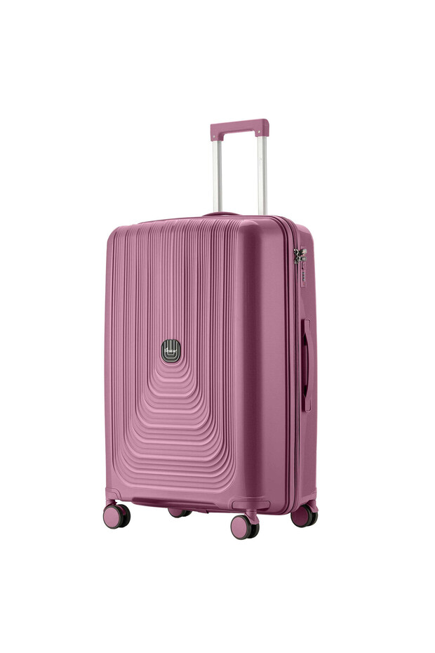 Unisex Hard Case Large Luggage Lightweight PP Trolley Luggage |3-Digit Combination KH1009-Purple
