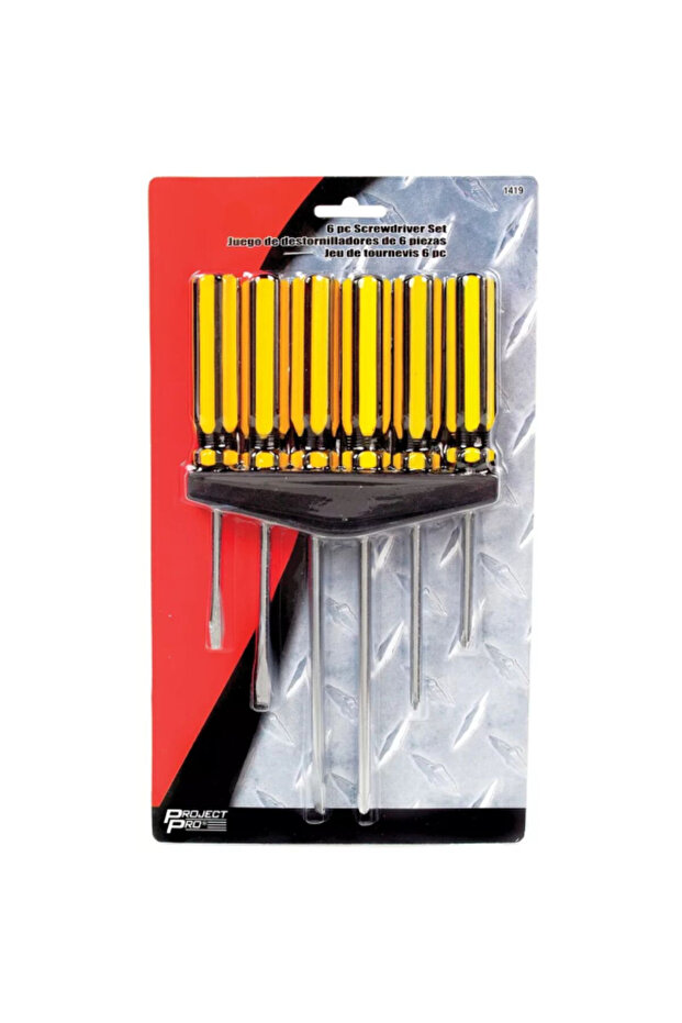 مجموعة مفكات براغي مكونة من 6 قطع مع رف - 2