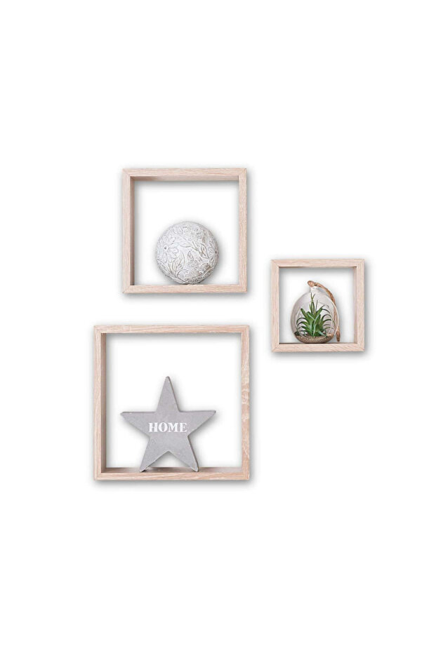 مجموعة رفوف حائط مكعبة عائمة من 3 قطع - 3