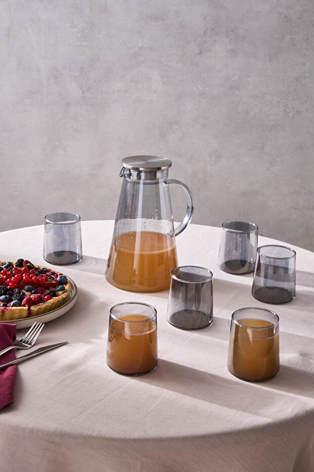 Serene 7 Parça Bardak Seti Antrasit - 1