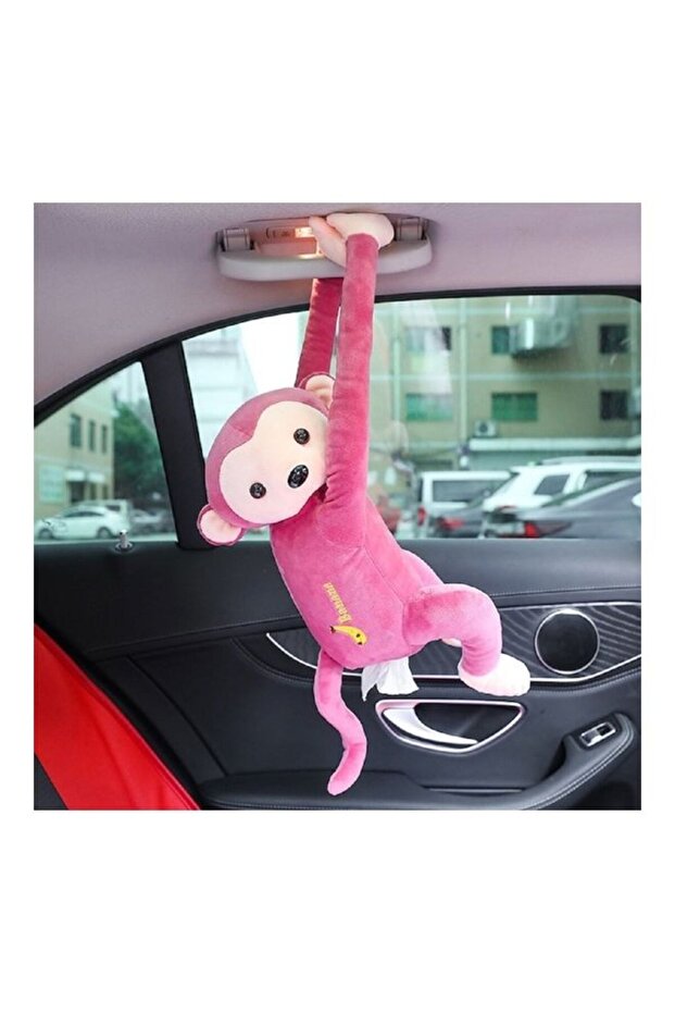 علبة مناديل سيارة بتصميم قرد كرتوني - 1