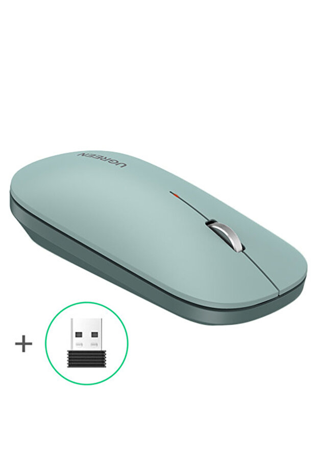 Mouse wireless practic pentru computer, USB, verde - 2