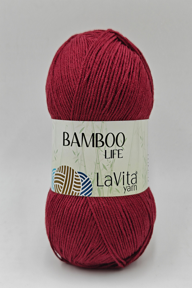 Bamboo Life Hand Knitting Yarn 50% Bamboo 50% Acrylic 100Gr (3216 Bordo)