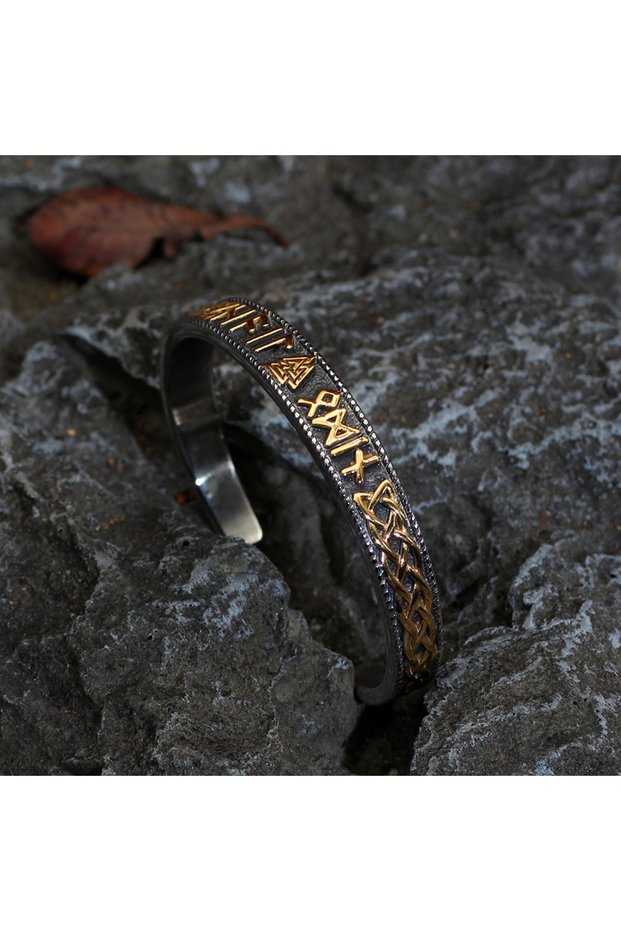 Adjustable Norse Mythology Valknut Thor Odin Stainless&Tarnish Free 316L Steel Bracelet