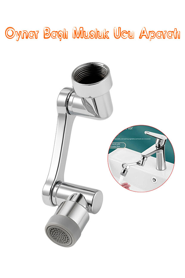 Sink Faucet Head 180 ° Flexible Water Saving Chrome Kitchen Faucet Adapter Faucet with Swivel Aerator