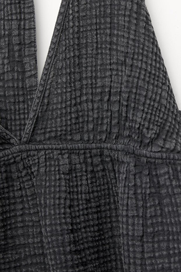 Rustik dokulu halter top - 8