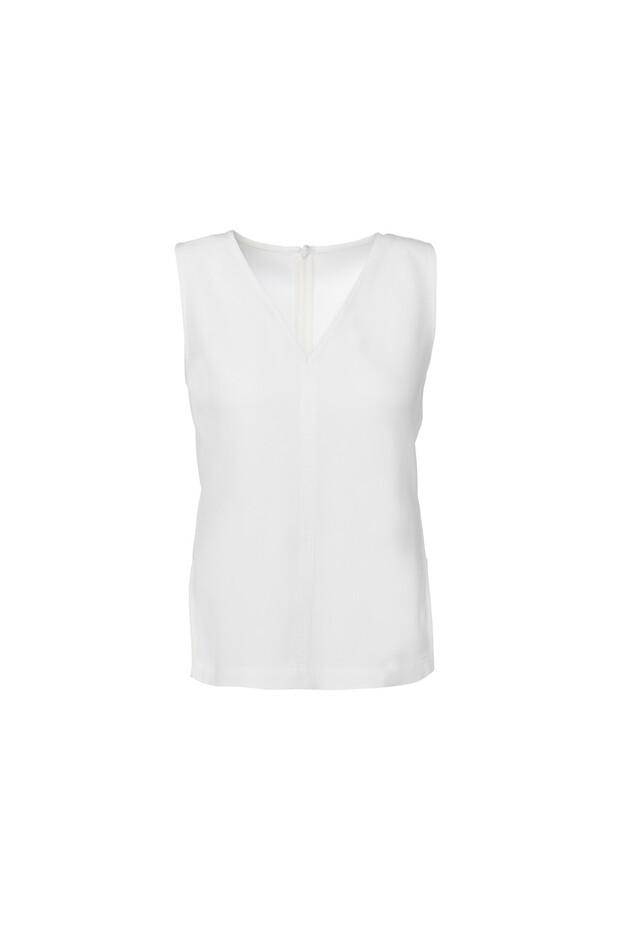 V yaka şeritli kolsuz üst - 1