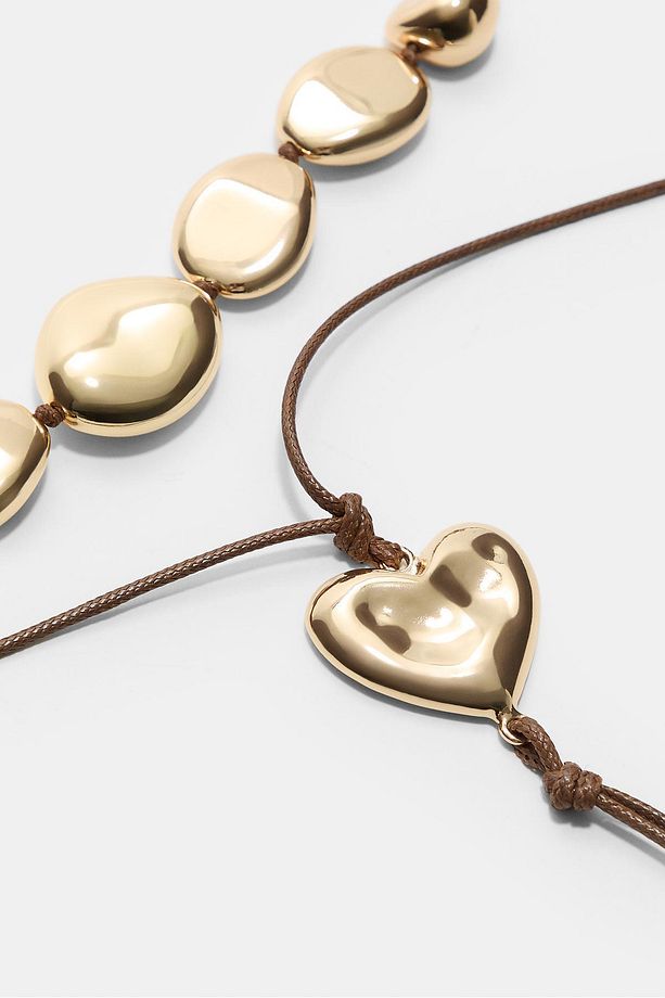 2'li kalp lariat kolye seti - 3