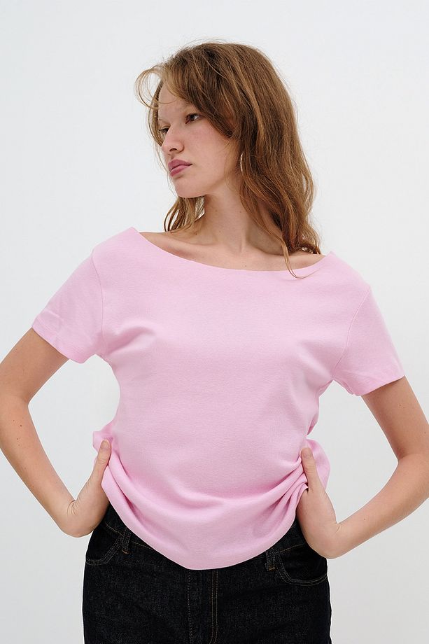 Kayık Yaka Basic T-Shirt P1567-U12 - 3