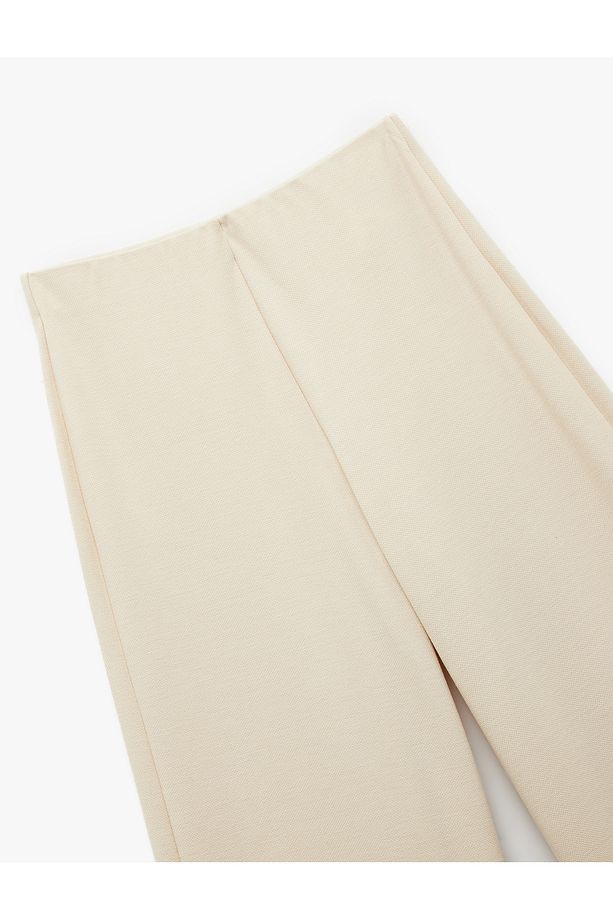 Normal Bel Regular Fit Uzun Geniş Paça Palazzo Pantolon - 5