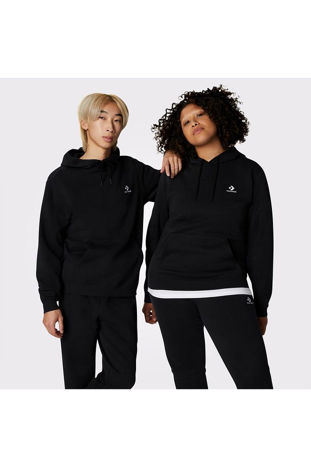 Go-To Embroidered Star Chevron Unisex Siyah Günlük Sweatshirt - 1