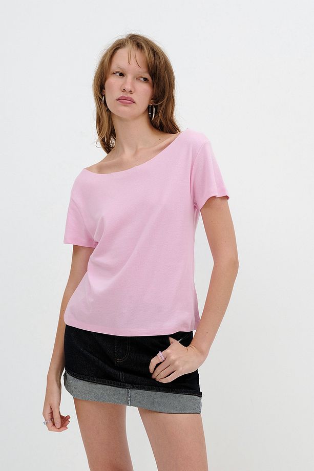 Kayık Yaka Basic T-Shirt P1567-U12 - 2