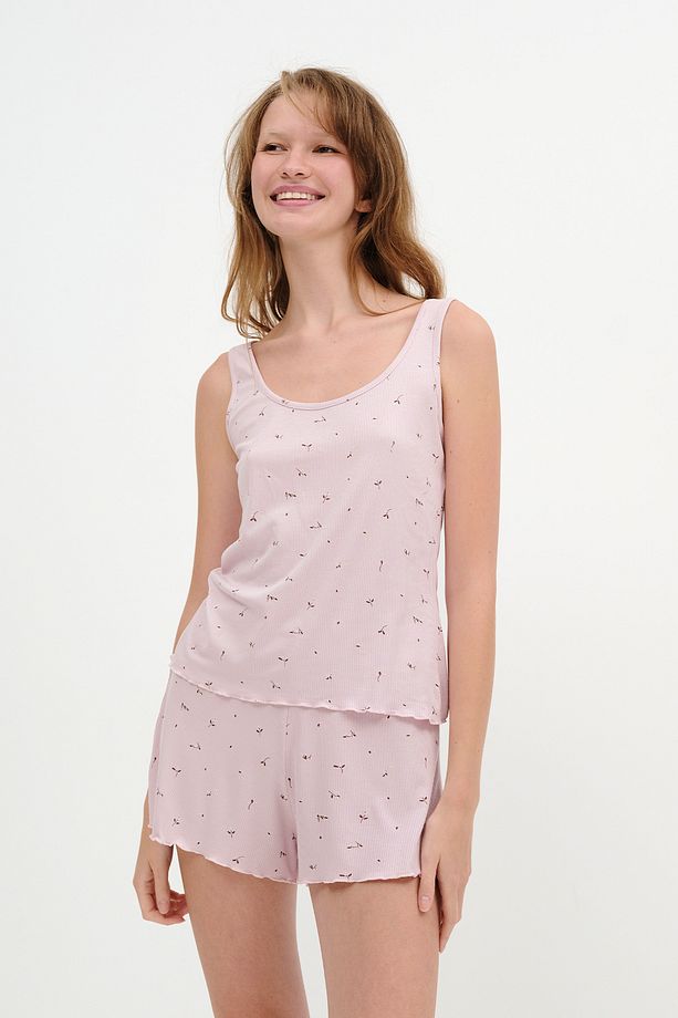 Desenli Şortlu Pijama Takımı Ş131 - 6