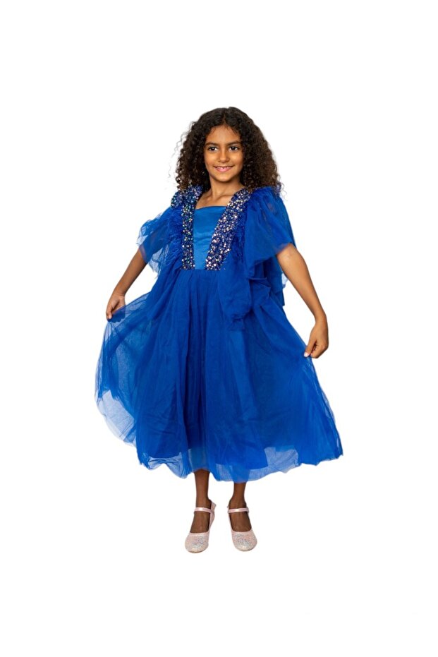 Dragonfly dress with sequins Royal Blue