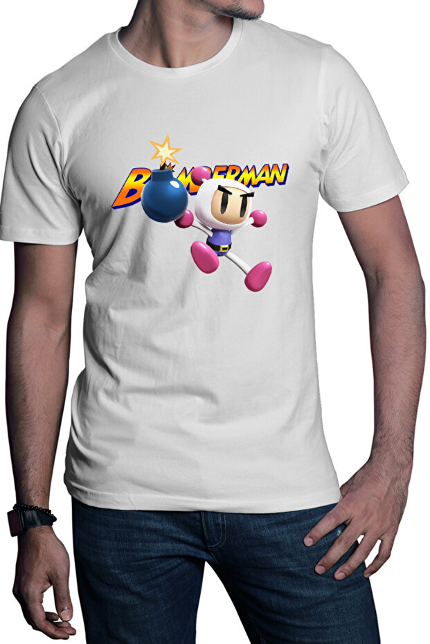 Tricou barbati Bomberman Logo Jump Multiplayer Action Timer - 1