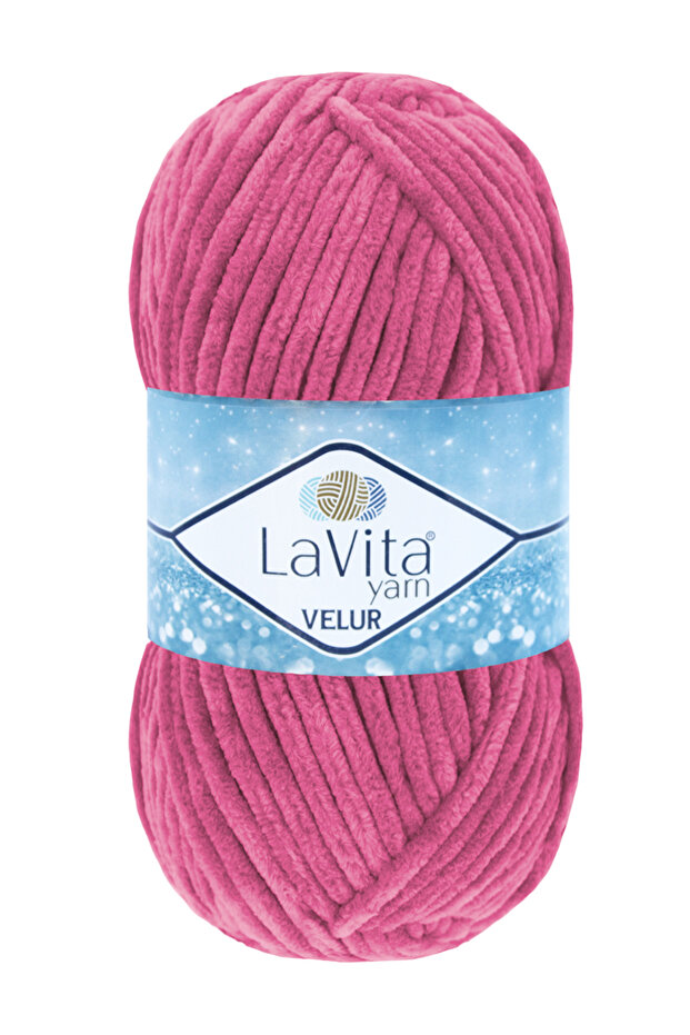 Velur Velvet Hand Knitting Yarn 100% Polyester 100Gr (4148 Pink)