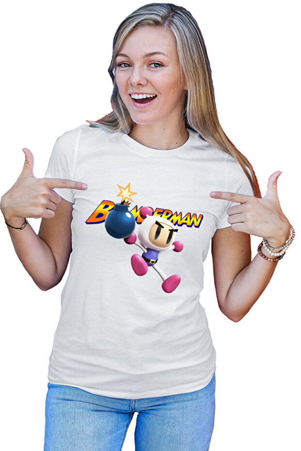 Дамска тениска Bomberman Logo Jump Multiplayer Action Timer - 1