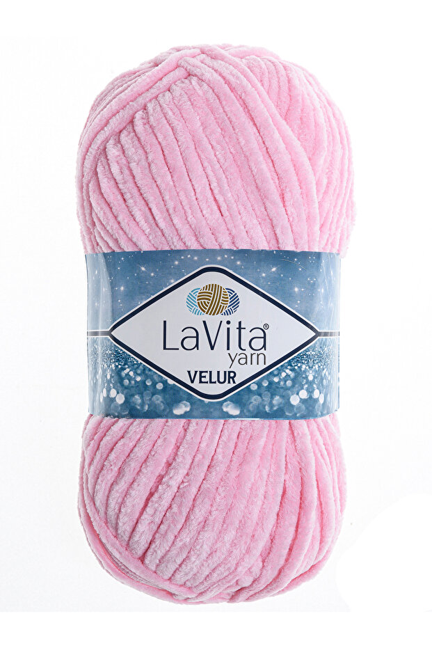 Velur Velvet Hand Knitting Yarn 100% Polyester 100Gr (4007 Baby Pink)